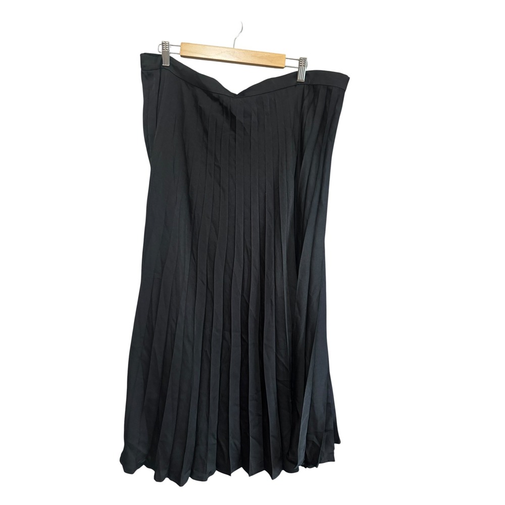 Banana‎ Republic Pleated Midi Skirt Womens XXL Black Excellent Accordion Skirt